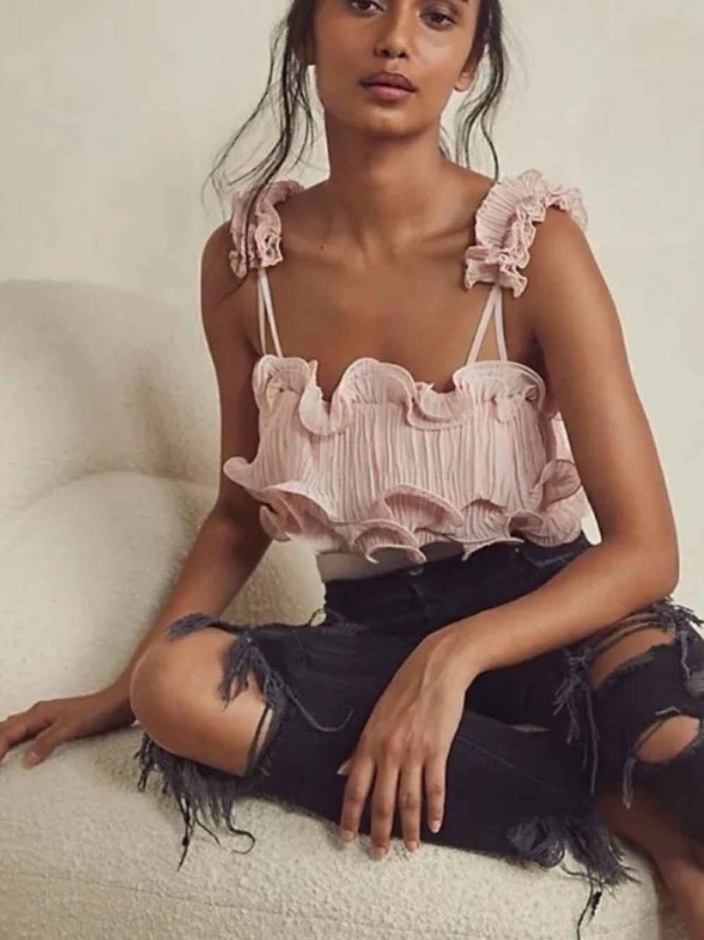 Free People “For the Frill of It” Bodysuit
